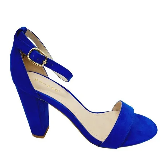 Bamboo Womens Blue High Heel Sandals Size 10 Open Toe Adjustable Strap - Picture 6 of 16